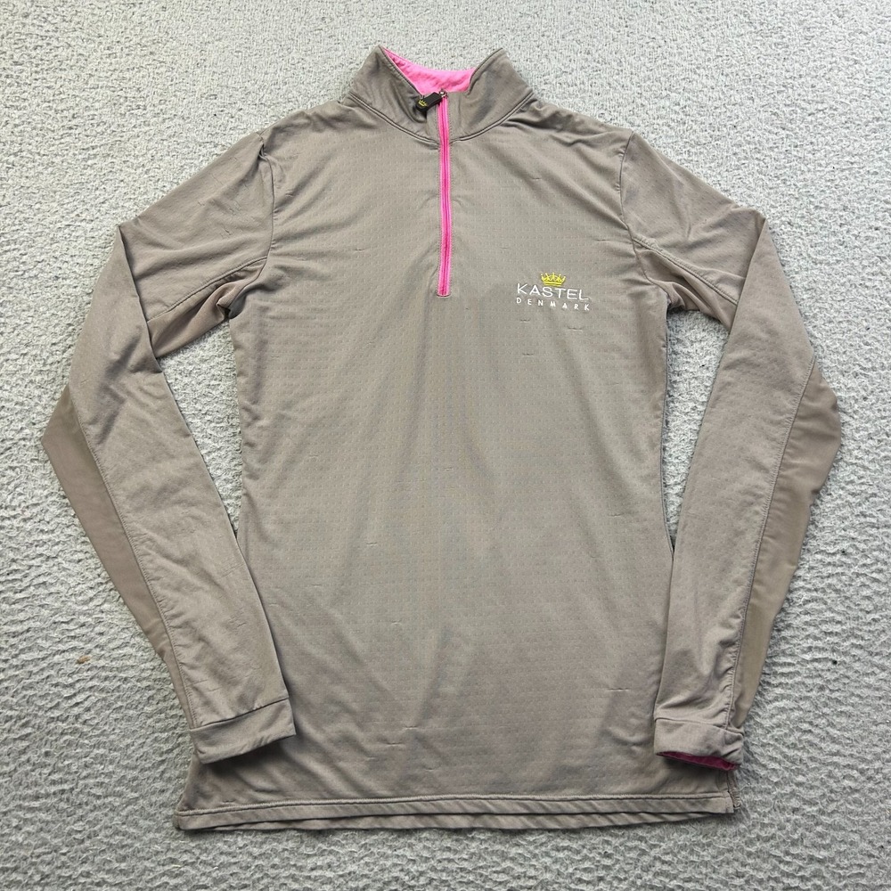 Kastel Denmark Women's Brown 1/4 Zip Charlotte Sun Shirt Small -fabric snags-